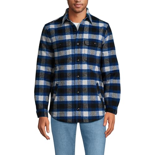 Lands' End Men's Super Brushed Shirt Jacket