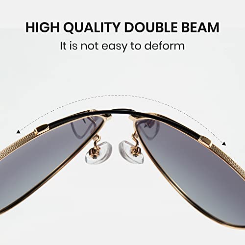 Image of Cyxus Classic Aviator Sunglasses Polarized 100% UV Protection Men Spring Temples Driving 1048