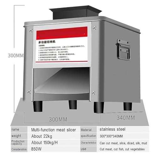 Cortadora eléctrica de carne 850W, acero inoxidable miniatura 6