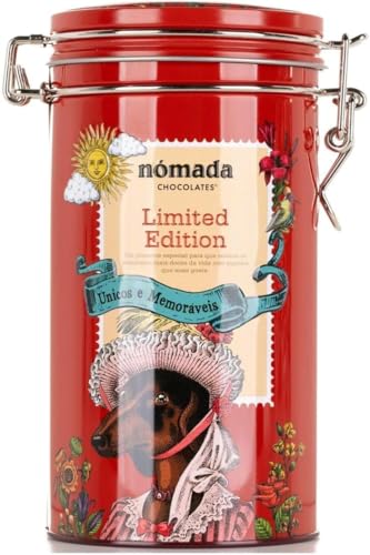 Bombones de chocolate con leche, 115 g, lata de ilustración de liebre, selección de chocolate portugués de edición limitada