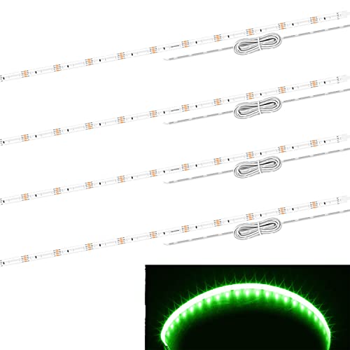 Tira de luces LED verde de 24 pulgadas para auto, pack de 4 miniatura 1