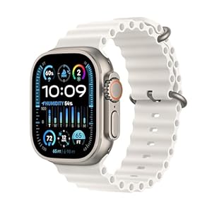 Apple Watch Ultra 2 [GPS + Cellular 49mm] Smartwatch with Rugged Titanium Case & White Ocean Band One Size. Fitness Tracker, Precision GPS, Action Button, Extra-Long Battery Life