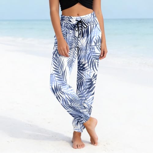 Pantalon palazzo ample femme fluide et léger avec poches vêtement été bohème - 3