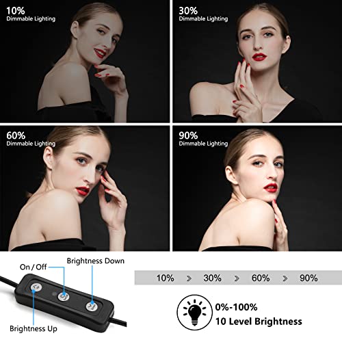 2 Packungen 70 LED Videoleuchte mit 160cm Stativ, Obeamiu 5600K USB Studio-Beleuchtungsset für Tisch-Flachwinkelaufnahmen farbenfroh Beleuchtung Produktporträt YouTube-Videofotografie, USB-Ladegerät