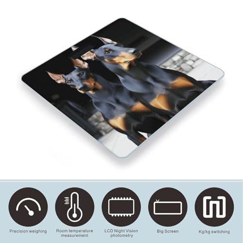 Báscula digital para baño con vidrio templado y pantalla LCD miniatura 3