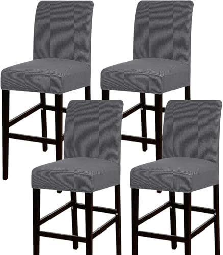4-Pack Barstool Covers - Durable Pub Chair Slipcovers for Dining Room & Counter Stools - Stylish & Protective Barstool Protector Slipcovers (A, 2-Pack)