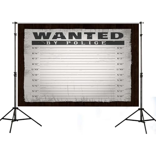 Mugshot Backdrop Murder Mystery Party Decor for Photography White 5x3ft