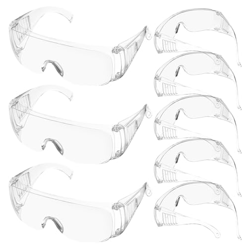 NUOBESTY 8 gafas de seguridad transparentes resistentes a impactos, protección ocular para trabajo, laboratorio y construcción.