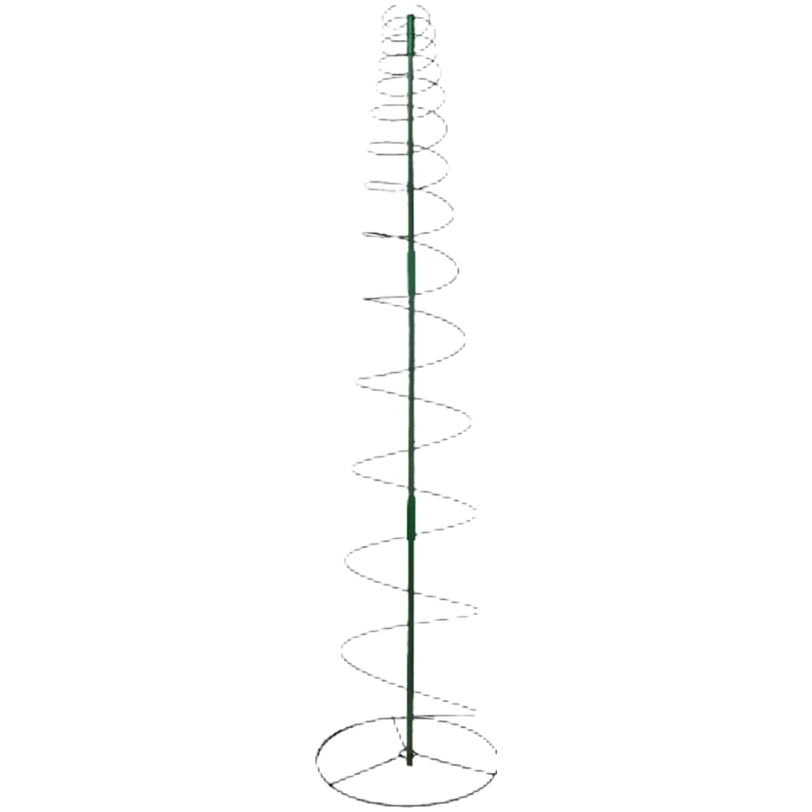 Erbsenrankhilfe, verstellbar von 18,4 bis 53,6 in, grüne Rankhilfe für Garten, 12,2 in Sockel, spiralförmiger Metall Kletterpflanzenkäfig für Topf Ranken, Stütze für Gurken und Blumen