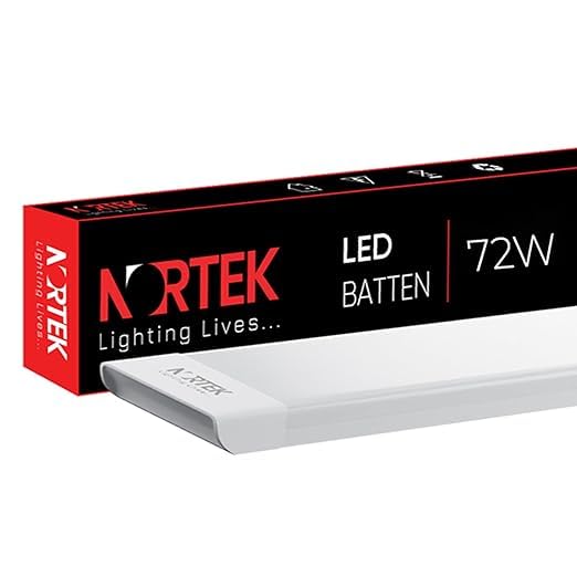 Nortek ortek Essenza 72 Watt 4 Feet Cool White Colour Led Tube Light Batten For Home Slim & Bright Batten For Home, Office or Store/Shop, Fit for Wall, Ceiling in any Room, Pack of 1