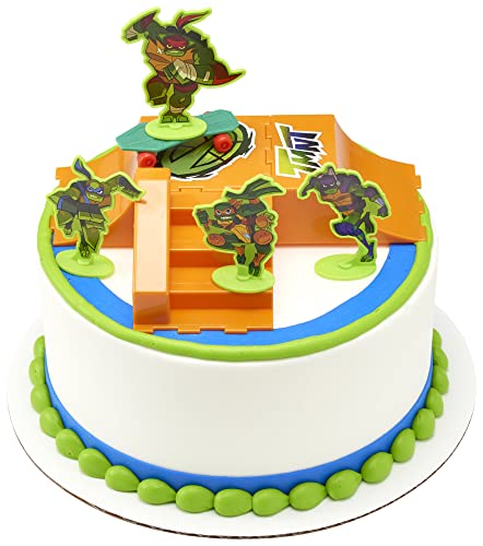 Decoset® Teenage Mutant Ninja Turtles Tmnt-Rise Up! Cake Topper, 6-Piece Birthday Decoration For Cakes And Cupcakes, Surprise Your Tmnt Fan With All The Characters And Interactive Skateboard #TOP5