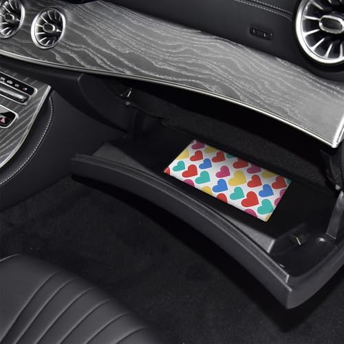 Image of LumiMokki Premium Car Registration & Insurance Card Holder with Magnetic Shut, Vehicle Glove Box Car Organizer - For Documents, Cards, License (Heart symbol)