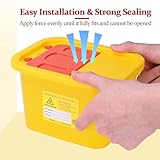 ATOMUS 2pcs 3L Yellow Tattoo Plastic Sharp Container Box Sharps Containers Needle Destruction Waste Bin Needle Disposal Bin with Lid for Tattoo Eyebrow Blade - Image 5