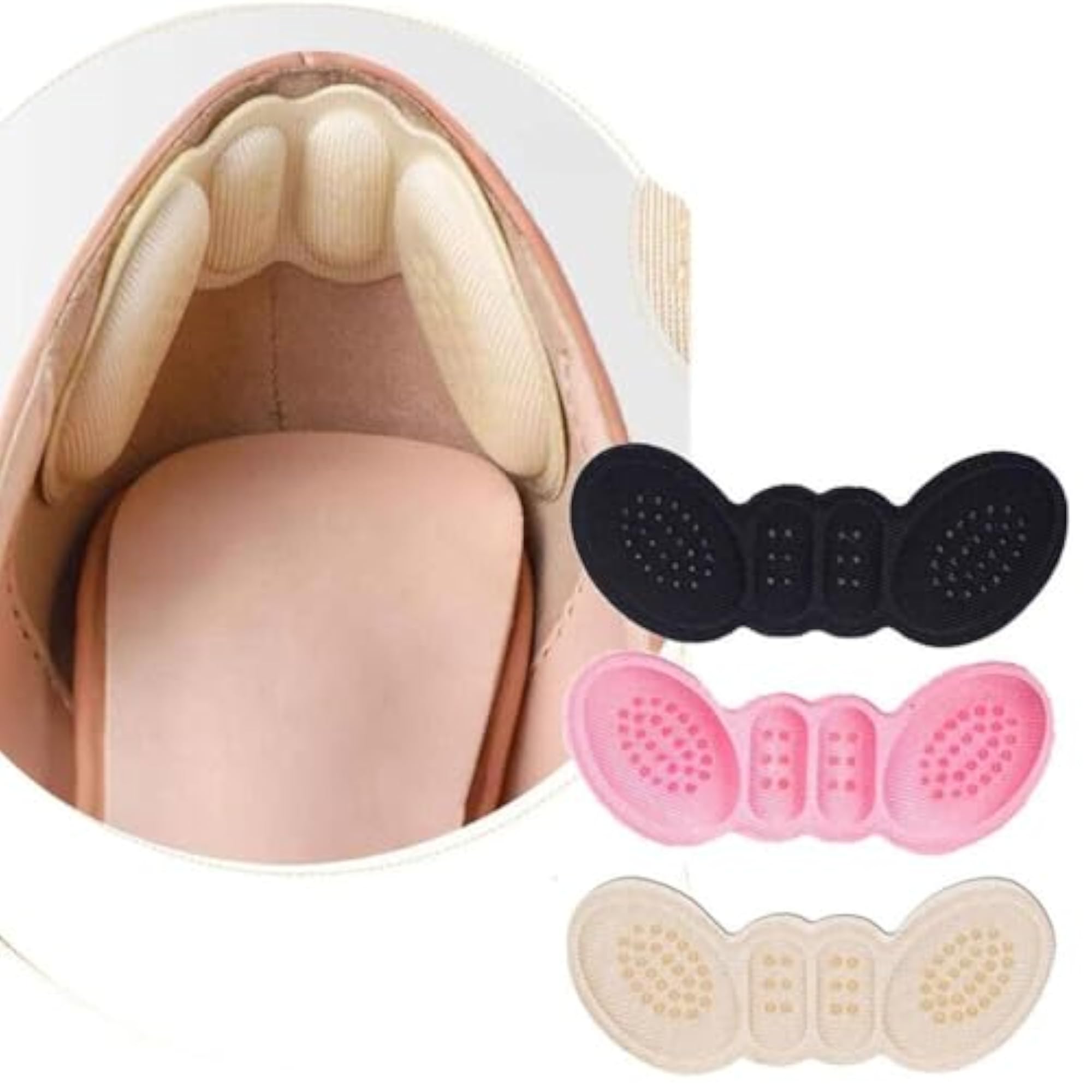 Butterfly Heel Pads for Shoes, Anti-Slip Heel Grips