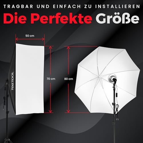 PIXETOOL Fotostudio Set - Greenscreen (3 x 3 m) mit Ständer (3 x 2,6 m) - Softbox mit Lampen Set - Green Screen Fotohintergrund - Reflektor - Studiolicht Fotolampe - Streaming Fotografie Hintergrund