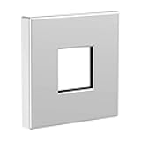 Heyalan Modern 2.5” Square Shower Arm Flange Shower Head Arm Replacement Cover Plate, Polish Chrome Square Escutcheon Wall Cover 1pc Wall Mount