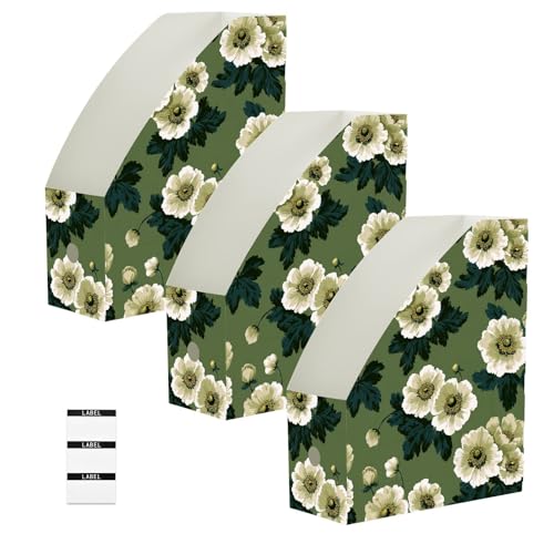 Classeurs pliables lot de 3 organiseurs de bureau 23x31cm vert sauge