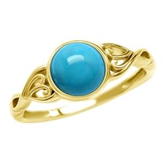 Genuine American Turquoise - Yellow Gold Plated
