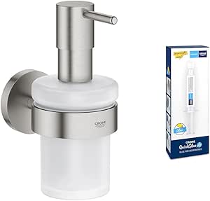 Grohe Start QuickFix 41174DC0 handdoekring, mat grijs, om te plakken (Quickglue A1 lijm) of schroeven