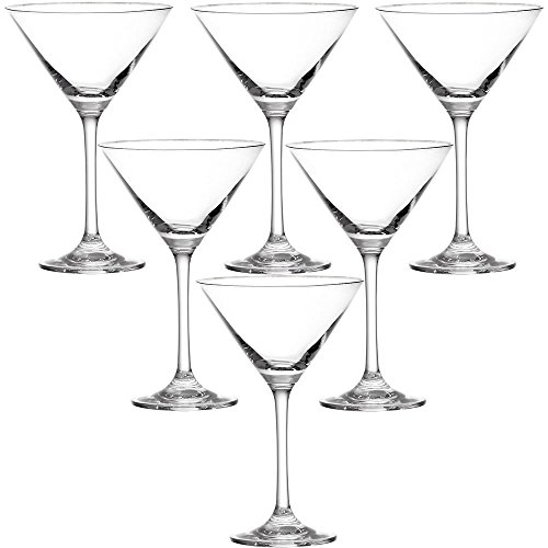 Jogo 06 Taças Martini Drinks 250ml Vidro Nadir Windsor