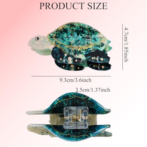 Pinza para cabello tortuga marina verde miniatura 2