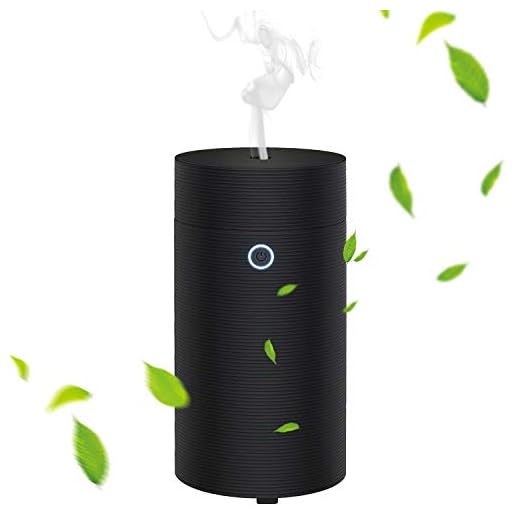 Rovtop Humidificador Coche - Ambientador Coche Aromaterapia Ultrasónico USB para Coche, Difusor de Aceite Esencial Purificador para Coche, Baño, Dormitorio, Oficina, Regalo (Negro)