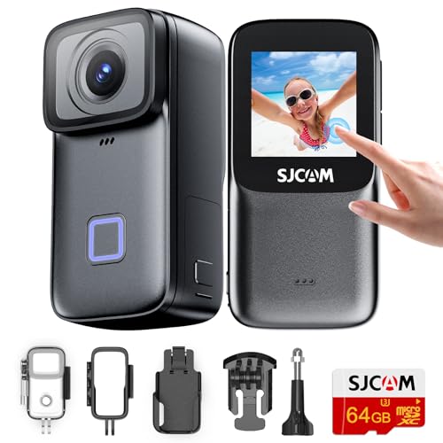SJCAM C200 Pro 64GB - Fotocamera sportiva impermeabile 4K, 150 min, 135° Wide Angle, Waterproof up to 40M, Portable Sports Camera with Accessory Kit Suitable for Helmet and Bicycle