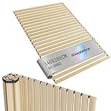 Suusolny 140x200cm Lattenrost Rollrost Rolllattenrost inkl. Schwarz Gummiband Mit 23 Holz Stabilen Leisten Aufrollbar Rollrost BIS 300KG -M