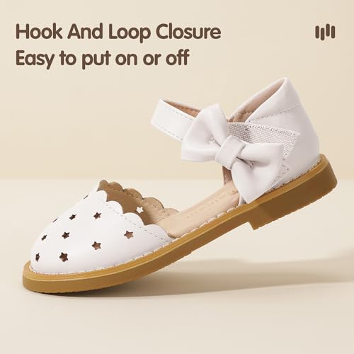 Hehainom Toddler Girls Sandals Flower Girl Closed Toe School Wedding Communion Church Summer Shoes3
