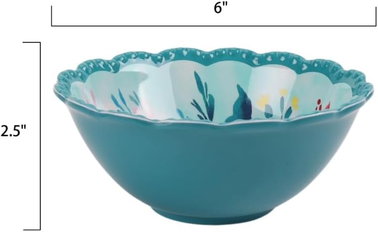 Floral Melamine 7-Piece Salad Serving Bowl Set