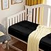 Entisn Satin Crib Sheets 2 Pack, 28 x 52 x 8 Inch Soft Fitted Crib Mattress Sheets for Baby Boys, Black Nursery Bedding Protect for Skin and Hair