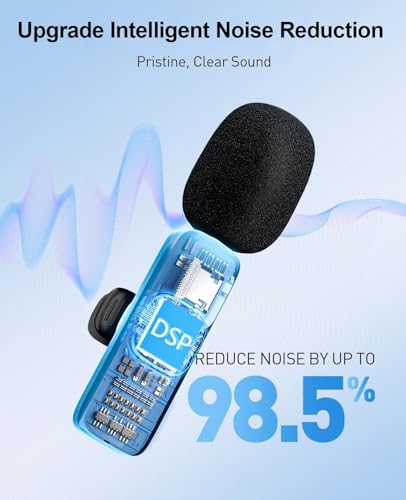 Image of MENERESAS 3-in-1 Mini Microphone for iPhone: Wireless Lavalier Microphones for iOS /Android /Camera - Noise Reduction Lapel Mic, Clip on Mic for Video Recording Vlog, YouTube