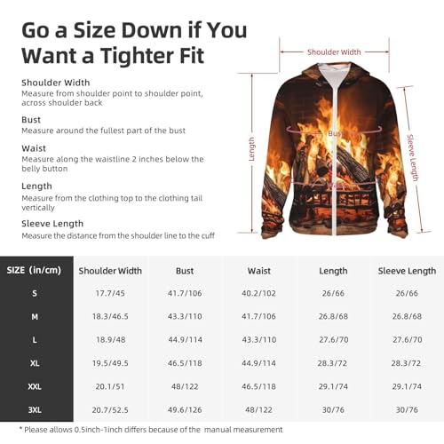 UPF 50+ Sun Protection Hoodie Long Sleeve Burning Firewood Large Fireplace Sun Shirt Rash Guard Fishing Shirts for Men2