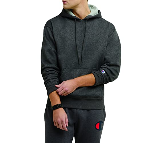 Champion Men's Powerblend Pullover Hoodie, Granite Heather, Small #TOP23