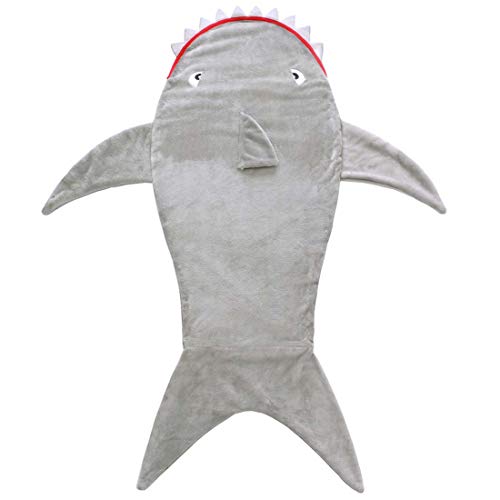 Preisvergleich Produktbild CWBB Kinder Meerjungfrau Dinosaurier Muster Mehrzweckdecke,Anti-Kick Kinder Krokodil Schlafsack,Flanell Fleece Alle Jahreszeiten Schlafsac, Meerjungfrau Decke,Shark