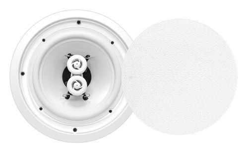 6.5” Ceiling Wall Mount Speakers - 2-Way Weatherproof Full Range Woofer Speaker System Flush Design W/ 60Hz-22Khz Frequency Response 300 Watts Peak & Template For Easy Installation - Pyle Pwrc62 White #TOP1