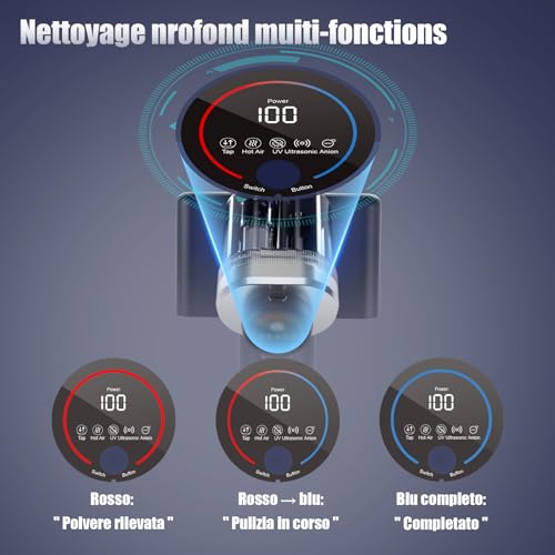 Mayking Antiacaro Aspirapolvere Con Luce Uv, 16 Kpa, Filtro Hepa Aspirapolvere Per Materassi, Riscaldamento A 65 °C, Ultrasuoni, Aromaterapia, Doppio Filtro Ciclonico Per Letti E Divani - 3
