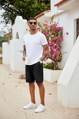 COOFANDY Men's Casual Drawstring Shorts Lightweight Elastic Waist Walking Shorts with Pockets4