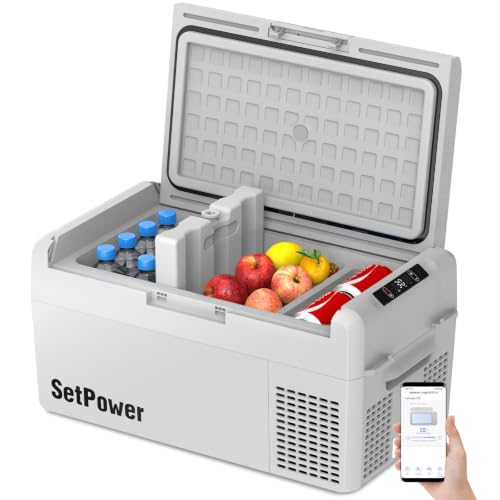 Setpower 12V Refrigerator 21QT Car Refrigerator 12V Fridge Freezer Grey