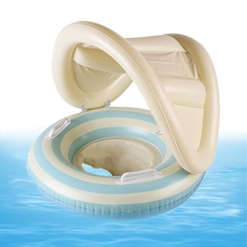 Manguitos de natación para bebé, asiento de natación seguro, entrenador de natación ajustable con toldo para niños pequeños, verano, diversión acuática, actividades al aire libre