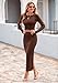 PRETTYGARDEN Women's Spring Fall 2 Piece Sweater Set Rib Knit Long Sleeve Crop Top Maxi Bodycon Skirt Casual Winter Outfits (Coffee,Medium)