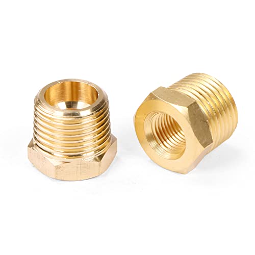 Buje hexagonal reductor NPT 3/8 a 1/8 de latón resistente U.S. Solid para tuberías 4