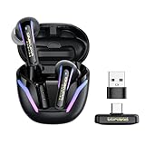 2.4G Wireless Gaming Earbuds with ENC Mic, 20ms Low-Latency for PS5/4, Meta Quest 3/3S/2, 2.4GHz Bluetooth Dual-Mode Headphones for Phone, Pad, Laptop, Steam Deck, Switch, PC, VR(with USB-C Dongle)