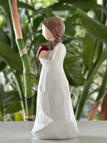 Hodao Resin Female Figurine Holding Flowers-Handcrafted Sculpture Statue for Home Decor-Elegant Resin Art Collectible for Shelf,Table or Mantel-Thoughtful Gift for Sympathy,Comfort,Remembrance (3) - Image 5