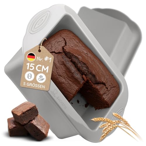 Backefix Brotbackform Silikon 15 cm Kleine Kastenform mit 1200ml aus echtem Platin-Silikon mit extra Wandstärke gegen Ausbeulen ideal für Kuchen und Brot (antihaftend flexibel PFAS- BPA-frei)