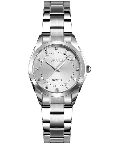 CIVO Montre Femme Argent Élégant Acier Inoxydable Montre Bracelet Femme à Quartz Analogique Etanche Mode Minimaliste Montres Argent Cadeau pour Femme