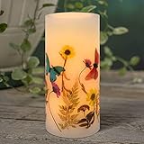 Holitown Flickering Candles, Flameless LED Candles D4' x H8', Butterfly Battery Candles, Real Wax...
