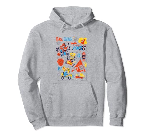 Crash Bandicoot Tiki Crash Group Shot Art Line Big Poster Sudadera con Capucha