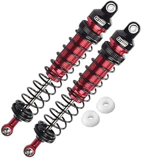 Aluminum 6061-T6 Rear Adjustable Spring Dampers (122mm) for Losi 1/10 Rock Rey 4WD Rock Racer LOS03009 Upgrades - Red