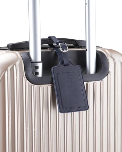 Image of Teskyer Luggage Tags, Thick & Durable, Easy to Identify, Privacy Protection, TSA Approved Travel Essentials Suitcase Tags - 4 Pack, Blue